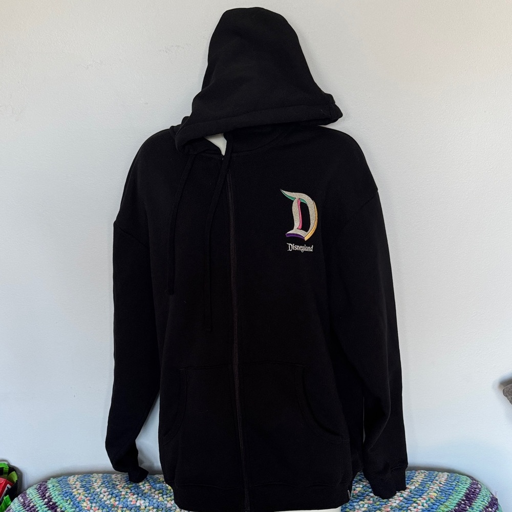 Disneyland Black Zip Hoodie size M